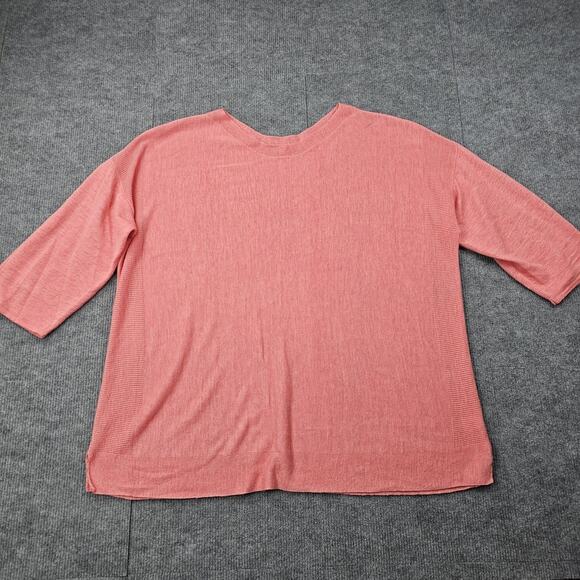 J Jill Sweater Womens XL Pink Linen Blend Pullover Lightweight Coastal Beach - Picture 1 of 6